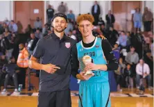  ??  ?? Nico Mannion got close to Curry in 2018 then told teams to leave him alone on draft day so they could be together.