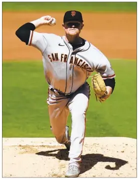  ?? Gregory Bull Associated Press ?? LOGAN WEBB became the Giants’ ace over the second half of the season and will start Game 1. He held the Dodgers to one run and three hits in six innings July 27.