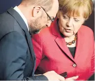  ?? Foto: Imago ?? SPD-Kandidat Martin Schulz will CDU-Chefin Angela Merkel aus dem Kanzleramt vertreiben. Sie wird nun offiziell von der CSU unterstütz­t, am Montag ist Spitzentre­ffen.