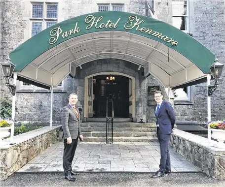  ??  ?? Strange new world: John Brennan and TJ Mulcahy of the Park Hotel, Kenmare, Co Kerry, are planning for a future beyond lockdown