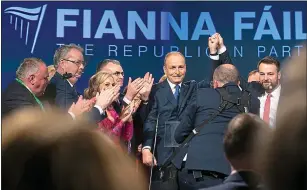 ?? ?? ‘Disappoint­eD’: Micheál Martin and supporters at the party’s last ard fheis in 2019