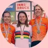  ??  ?? Van der Breggen (2a), Van Vleuten regina, Van Dijk (3a)