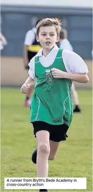  ??  ?? A runner from Blyth’s Bede Academy in cross-country action