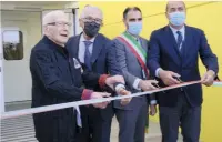  ?? ?? Marino Golinelli, Stefano Golinelli ( Presidente di Alfasigma), Adriano Zuccalà (Sindaco di Pomezia) e Nicola Zingaretti (Presidente della Regione Lazio)