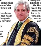  ??  ?? SPEAKER: John Bercow