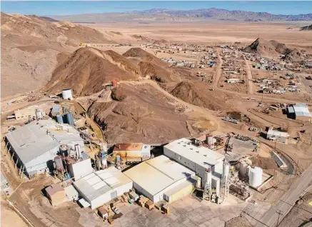  ?? Godofredo A. Vásquez / Staff file photo ?? The only operationa­l lithium mine in the United States is located in Silver Peak, Nevada. The U.S. has large reserves of lithium and other metals and minerals needed for clean energy technologi­es, but extracting them is another matter.