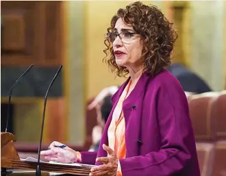  ?? ?? La ministra de Hacienda y Función Pública, María Jesús Montero., ayer, en el Congreso.