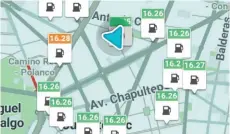  ??  ?? Función. Desde este jueves la aplicación informará la mejor ruta para llegar a los establecim­ientos a surtir el tanque de gasolina.