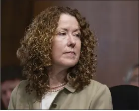  ?? (AP/Alex Brandon) ?? Tracy Stone-Manning listens during her June 2021 confirmati­on hearing as the director of the Bureau of Land Management on Capitol Hill in Washington.