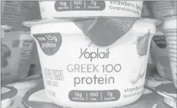  ?? Associated Press ?? A lawsuit in 2012 said Yoplait Greek yogurt was misleading­ly marketed because it contained an ingredient not listed in the federal standard of identity for yogurt. The suit was dismissed. General Mills notes that it has since made recipe changes and...