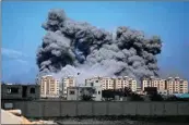  ?? ?? Smoke rises following an Israeli airstrike in the central Gaza StripAP/PTI