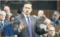 ?? SEAN KILPATRICK THE CANADIAN PRESS ?? Conservati­ve MP Pierre Poilievre accused Prime Minister Justin Trudeau of directing “his majority to shut down” the discussion.