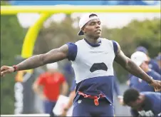  ?? Elise Amendola / Associated Press ?? Patriots wide receiver Josh Gordon warms up at practice Monday in Foxborough, Mass.