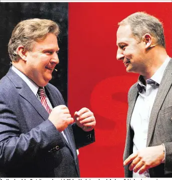  ??  ?? Am Vorabend des Parteitags gaben sich Michael Ludwig und auch Andreas Schieder siegesgewi­ss