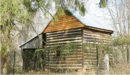  ?? JAMES BARON/THE FREE LANCE-STAR ?? Historians say this recently restored log cabin that once housed enslaved African Americans in southern Virginia’s Stafford County is a rare find in Virginia, or anywhere else in the country.