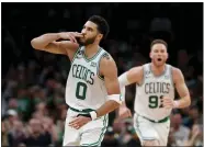  ?? MATT STONE — BOSTON HERALD ?? Jayson Tatum and the Boston Celtics are in great shape coming out of the All-star break. Now it’s up to the team to keep the momentum going.