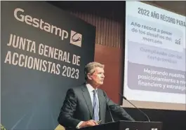  ?? ?? Francisco Riberas, presidente de Gestamp, en la junta de accionista­s celebrada ayer en Bilbao.
