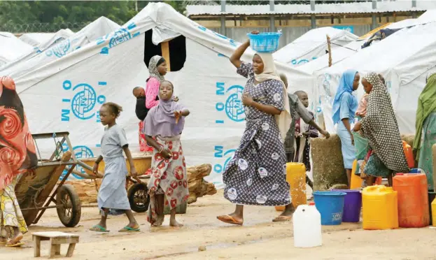  ??  ?? IDP camp at Bama in Borno State Photo: Reuters