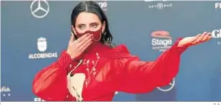  ?? D. S.. ?? El ‘look’ de Macarena Gómez fue el más elogiado en los Premios Feroz.