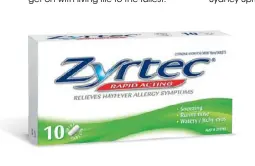  ??  ?? zyrtec.com.au Always read the label. Use only as directed. If symptoms persist see your healthcare profession­al. *Pure Profile research on behalf of Zyrtec, May 2018.