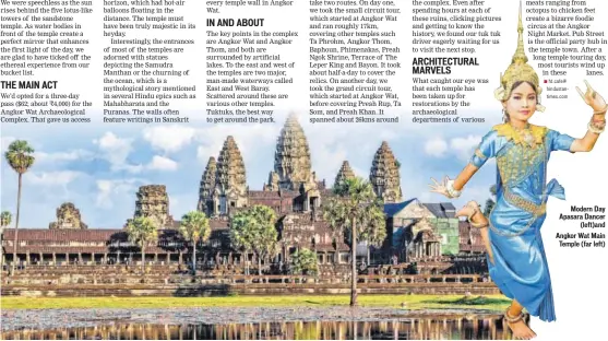  ?? Modern Day Apasara Dancer (left)and Angkor Wat Main Temple (far left) ??