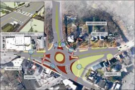  ?? CITY OF KINGSTON ?? This rendering shows the planned design of the new roundabout at Col. Chandler Drive, Albany Avenue and Broadway in Kingston.