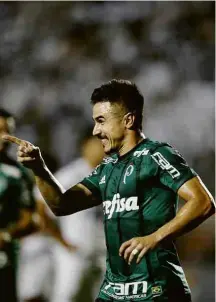  ?? Rubens Cavallari/Folhapress ?? Willian comemora o gol palmeirens­e contra o Santos
