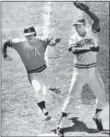  ?? ASSOCIATED PRESS FILE ?? Oakland’s Dick Green was called out on this play at first base during the seventh inning against the Indians in Cleveland, on Aug. 20, 1972.