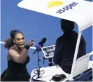  ?? PHOTO: USA TODAY ?? Serena Williams yells at chair umpire Carlos Ramos during the women’s final yesterday.