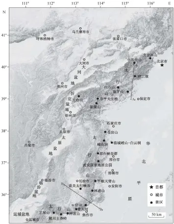  ??  ?? 图 1太行山地区主要景区­分布Fig. 1 Distributi­on of scenic spots in Taihang Mountain area