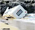 ??  ?? A woman in her 50s was killed when Storm Ali ripped her caravan from cliffs in Ireland and dumped it on a beach yesterday