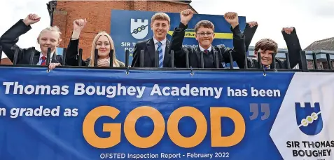  ?? Picture: Pete Stonier ?? TOP OF THE CLASS: Sir Thomas Boughey Academy has been rated as a good school by Ofsted.