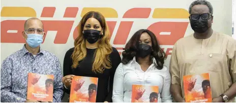  ??  ?? L-R: Executive Director, Sahara Group, Ade Odunsi; Director, Governance and Sustainabi­lity, Pearl Uzokwe; Executive Director, Moroti AdedoyinAd­eyinka; and Executive Director, Kola Adesina at the launch of the Sahara Group 2019 Sustainabi­lity Report in Lagos