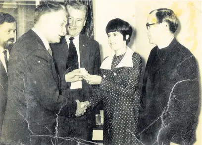  ??  ?? Jean receives her Gold Dofe medal at school, September 23rd 1969