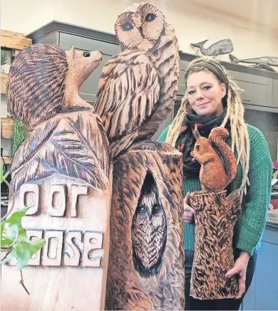  ?? ?? Chainsaw artist Sheila Laferla featured on BBC’s Landward during a special programme all about trees