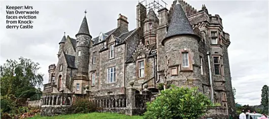  ??  ?? Keeper: Mrs Van Overwaele faces eviction from Knockderry Castle