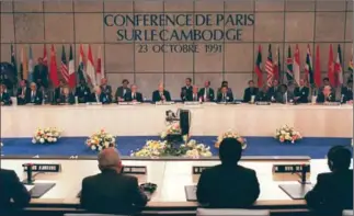  ?? ERIC FEFERBERG/AFP ?? A general view of the Cambodian Peace Conference where the Paris Peace Accords were signed, on October 23, 1991.