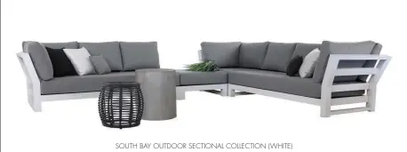 ??  ?? SOUTH BAY OUTDOOR SECTIONAL COLLECTION (WHITE)