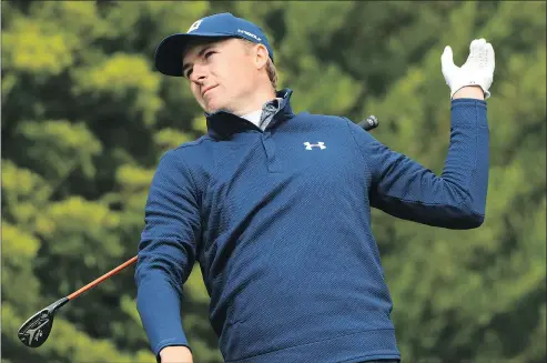  ?? — GETTY IMAGES ?? Jordan Spieth drops his club after hitting an errant tee shot on the fourth hole during the final round of the Genesis Open at Riviera Country Club last week. It has been 37 tournament­s without a win now for Spieth.