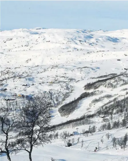  ??  ?? MEST SNØ: Haukelifje­ll i Vinje har flest snødager blant hyttedesti­nasjonene VG sammen med NVE vurderer som mest