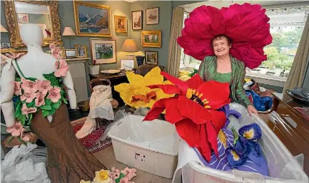  ?? PHOTO: NEIL MACBETH ?? Jenny Gillies has returned home after exhibiting her floral costumes at the Harrogate Spring Flower Show in Britain.