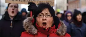  ?? The Canadian Press ?? A marcher cries during a rally in Edmonton on Saturday in response to Gerald Stanley’s acquittal in the shooting death of Colten Boushie.