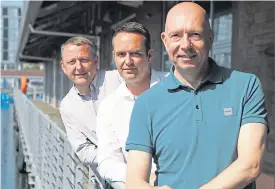  ?? Picture: Dougie Nicholson. ?? Co-founders of Broker Insights, Iain Crole, Fraser Edmond and Sandy Cairnie.