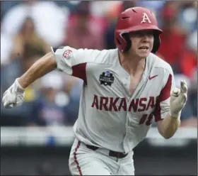  ?? (NWA Democrat-Gazette/Charlie Kaijo) ?? Heston Kjerstad hit 37 home runs in three seasons at the University of Arkansas. On Wednesday, the Baltimore Orioles selected him with the No. 2 pick in the MLB Draft.