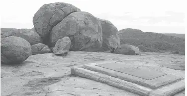  ??  ?? Cecil John Rhodes’s grave at “The View of the World” aka “World’s View’’