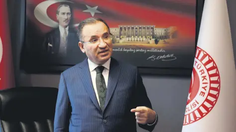  ??  ?? The head of the Turkish Grand National Assembly’s (TBMM) Constituti­onal Commission, former Justice Minister Bekir Bozdağ, speaks during an interview with Daily Sabah, Ankara, Turkey, Feb. 24, 2021.