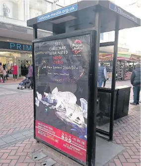  ??  ?? > Large phone boxes have been popping up in parts of the city centre