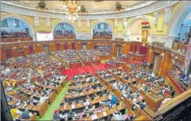  ?? PTI ?? Winter Session of Uttar Pradesh Assembly underway at Vidhan Bhawan in Lucknow on Tuesday.