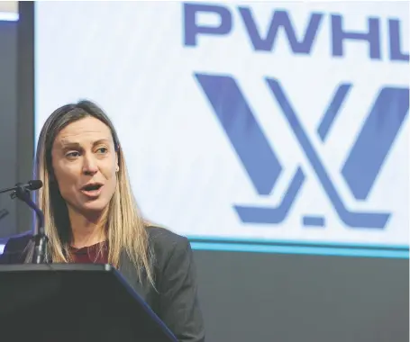  ?? COLE BURSTON/THE CANADIAN PRESS ?? While Jayna Hefford, the PWHL'S senior vice-president of hockey operations, admits the birth of the league took longer than many would have liked, she says the timing might have been just right for the PWHL to enjoy success in its first season.