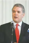  ??  ?? Mano dura.El presidente de Colombia, Iván Duque, ha prometido una política fuerte contra el narcotráfi­co.